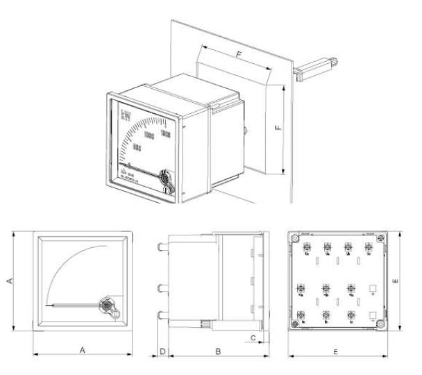 Dimensiones instrumentos de medida tipo SD