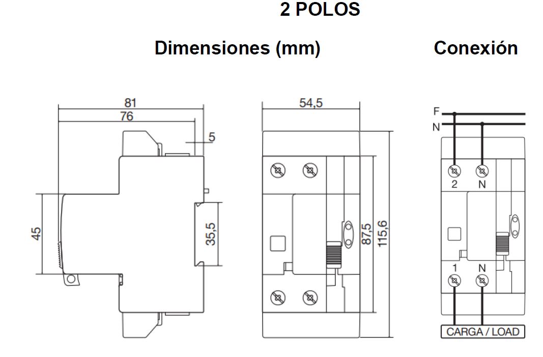 Interruptor diferencial rearme automático CIRCUITOR REC3, ADAJUSA