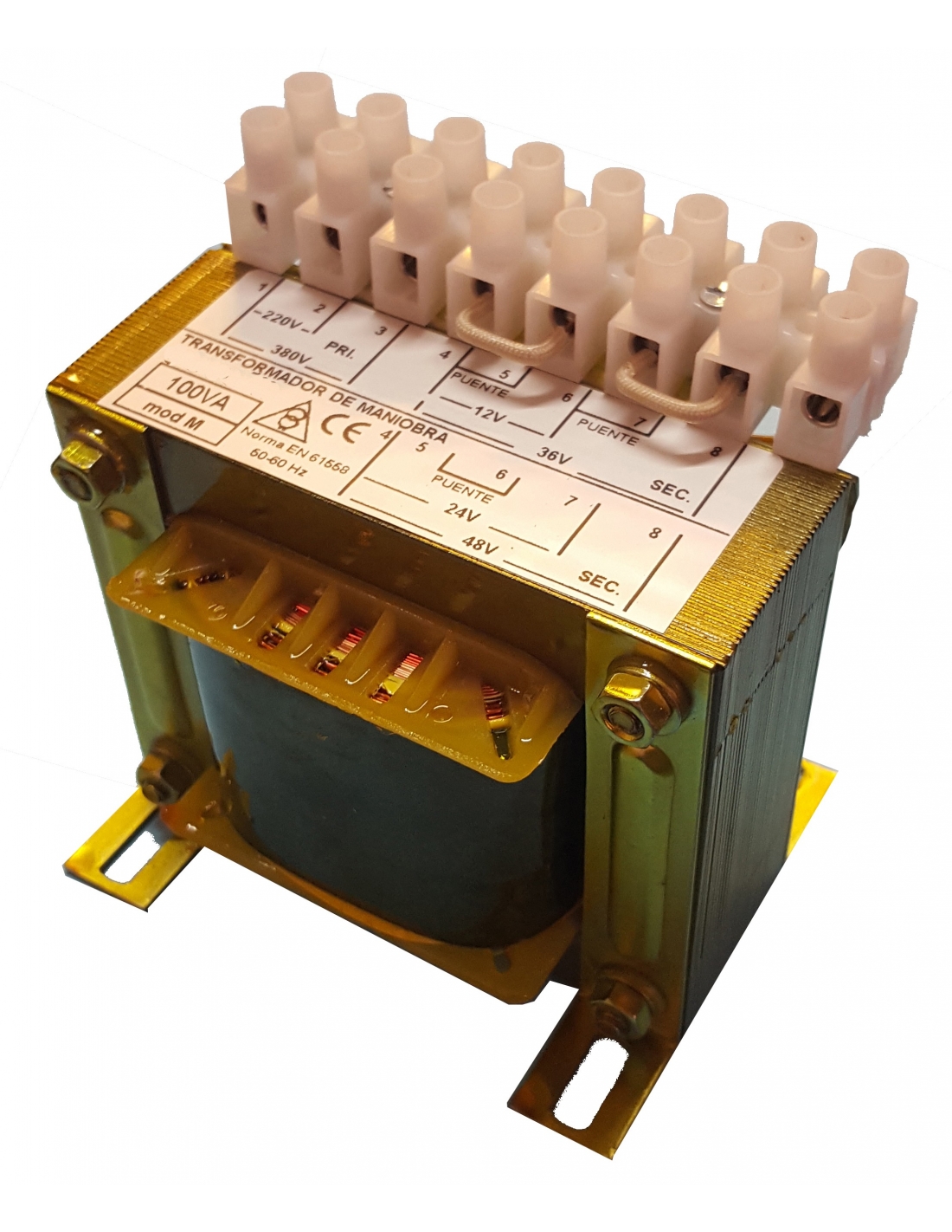 Single phase transformer manoeuvre 100VA 12V 24V 36 48V ADAJUSA