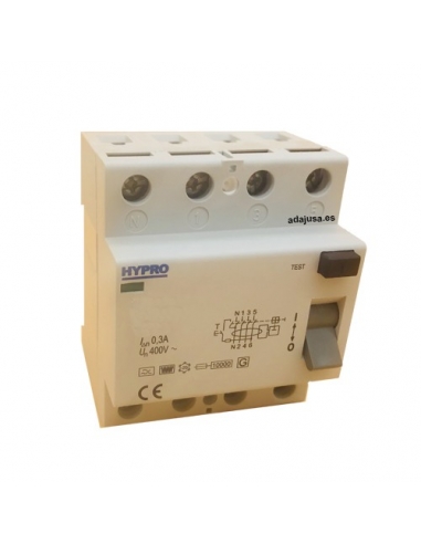 4-pole differential 40A 300mA Superimmunized - Hypro