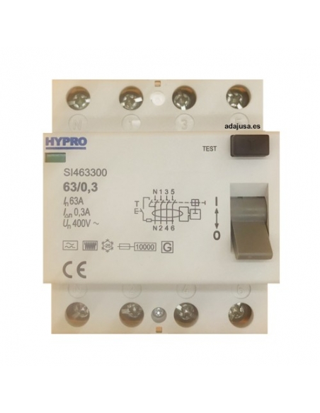 4-pole differential 63A 300mA Superimmunized - Hypro