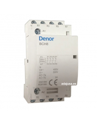 Contator modular 63A 4Assários fechados 230Vac - Denor