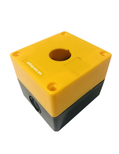 Yellow button box 1 element diameter 22 plastic