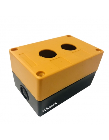 Yellow button box 2 element diameter 22 plastic