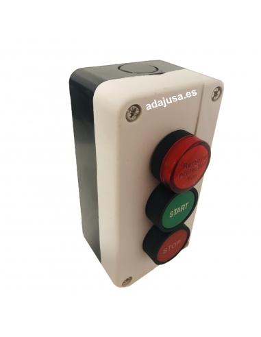 Caja botonera montada pulsador luminoso start stop XAL-B376 adajusa