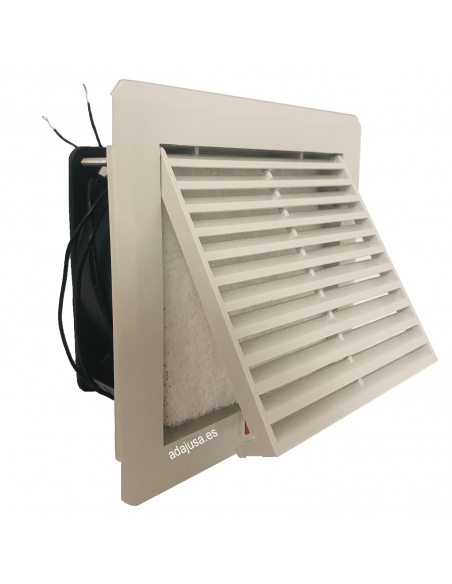 Rejilla con filtro y ventilador 160x160mm
