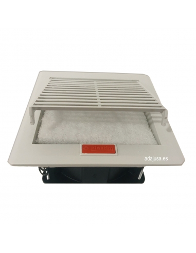 Rejilla con filtro y ventilador 160x160mm