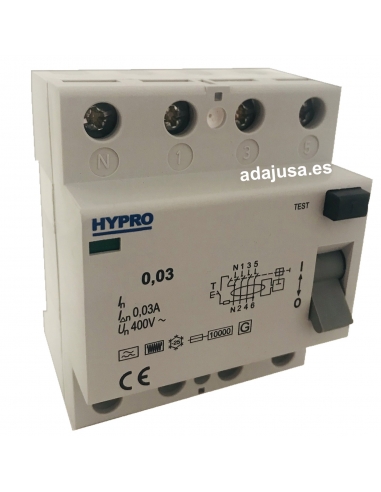 Differential 4 poles 40A 30mA Superimmunized 10kA