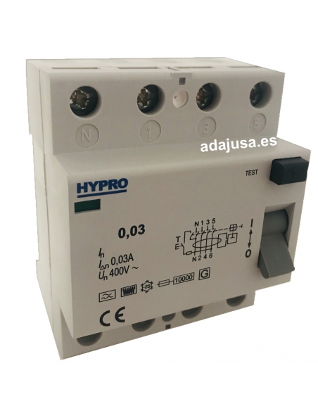 Differential 4 poles 40A 30mA Superimmunized 10kA