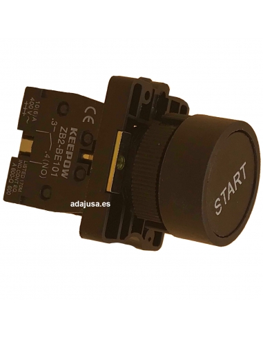 Inscrição de botão preto "START" contato aberto completo (NÃO) - OUTLET