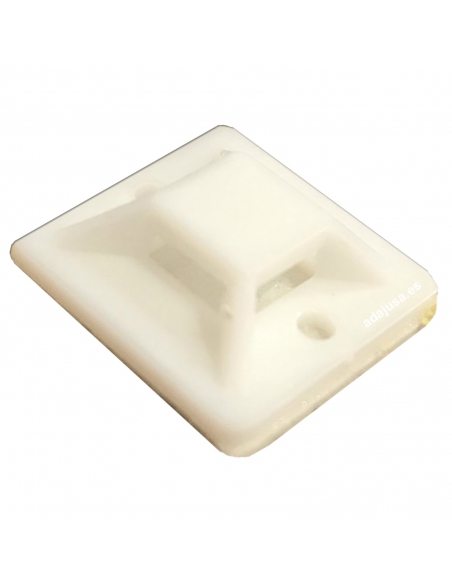 Base de 20x20mm para bridas sujetacables blanca - bolsa de 100 unidades