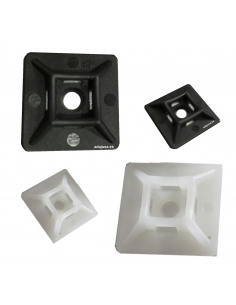 Base de 28x28mm para bridas sujetacables color blanco