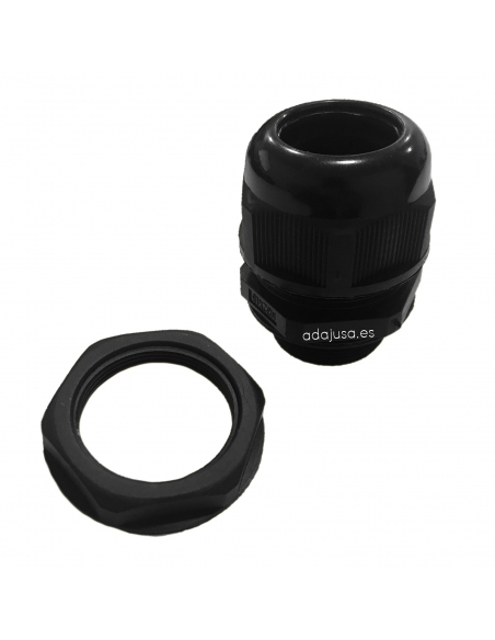 Prensaestopas M63 poliamida negro con tuerca