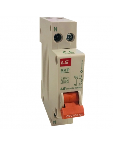MCB circuit breaker 1 pole+neutral 32A narrow profile -  LS