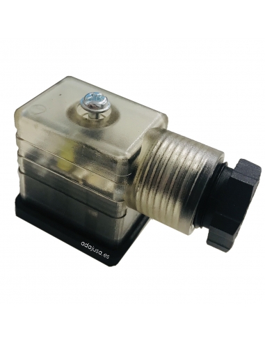 Conector de válvula luminosa tamanho 22 com VDR 24V Metal Work - Adajusa