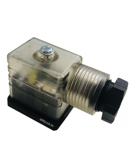 Conector electroválvula luminoso tamaño 22 con VDR 24V Metal Work - Adajusa