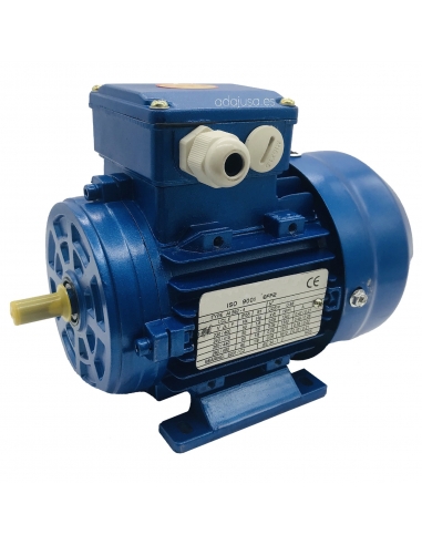 Motor Eléctrico Trifásico Cemer 0.75kw/1CV, 1500 Rpm, 80B3 (Eje Motor 19 Mm) 220/380V, IP55, IE1, Carcasa Aluminio - Motoreléctricoenstock