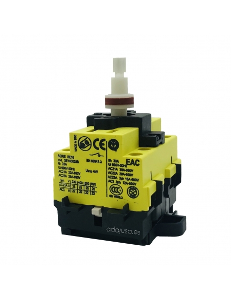 Box with three-phase switch 25A (3 poles) yellow-red - Giovenzana