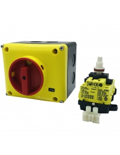 Caja con interruptor trifásico 25A (3 polos) amarillo-rojo - Giovenzana 2
