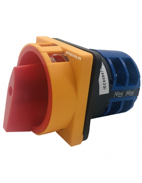 Interruptor de levas trifásico 20A Mando amarillo-rojo