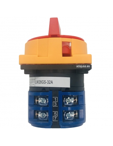 Interruptor de levas trifásico 20A Mando amarillo-rojo