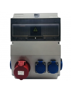 Box outlets 7 MODULES IP44 with bases 4 of 16A 2P+T and 1 16A 3P+N+T 2