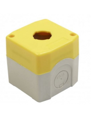 Yellow button box 1 element diameter 22 plastic IP44 - BE series