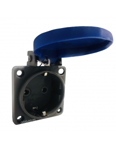 Toma de enchufe 16A 2P T schuko empotrable horizontal IP-54 2