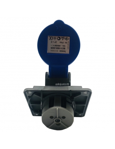 CEE-CETAC 16A 2P T recessed plug socket angle 45o IP-44