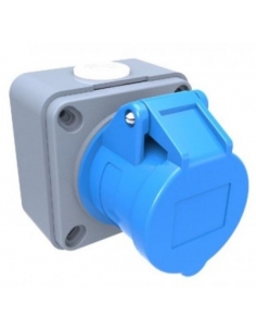 CEE-CETAC 16A 2P T plug socket with IP-44 surface box