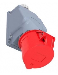 CEE-CETAC 32A 3P-T plug socket with 90o IP-44 surface box