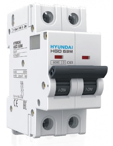 Disjuntor de 2 pólos 10A (2x10A) - Hyundai Electric