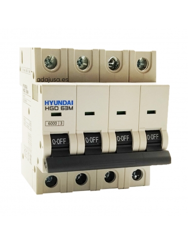 MCB circuit breaker 4 poles 50A (4x50A) - Hyundai Electric