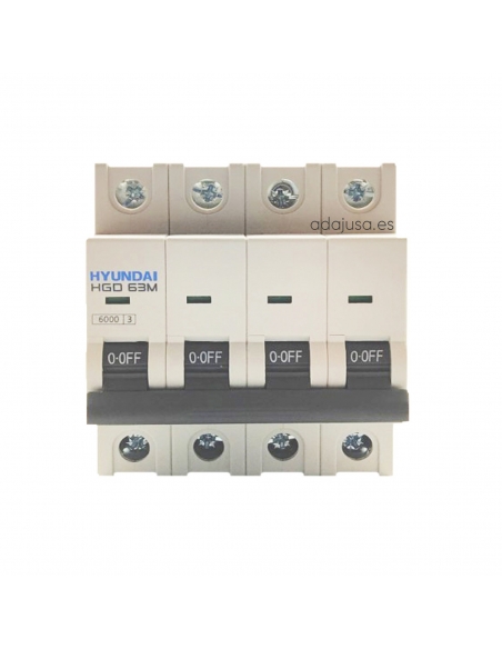 MCB circuit breaker 4 poles 50A (4x50A) - Hyundai Electric