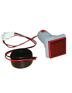 Voltímetro amperímetro digital de panel 0-100Aca cuadrado 22mm
