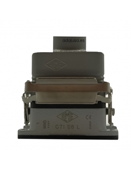 Conector multipolar completo 6 polos y tierra empotrable salida vertical Pg16