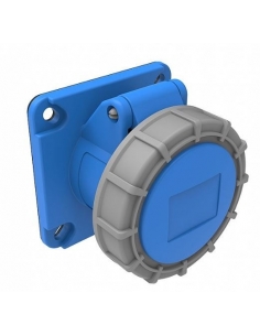 CEE-CETAC 16A 2P-T horizontal recessed IP-67 plug socket