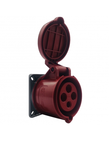 CEE-CETAC 32A 3P+N+T horizontal recessed IP-44 plug socket
