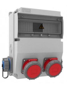 Caja tomas de corriente 12 módulos con 4 enchufes CETAC IP66 BH6-6230-2020 | ADAJUSA | precio
