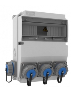 Caja tomas de corriente 12 módulos con 4 enchufes CETAC IP66 BH6-6302-2020 | ADAJUSA | precio