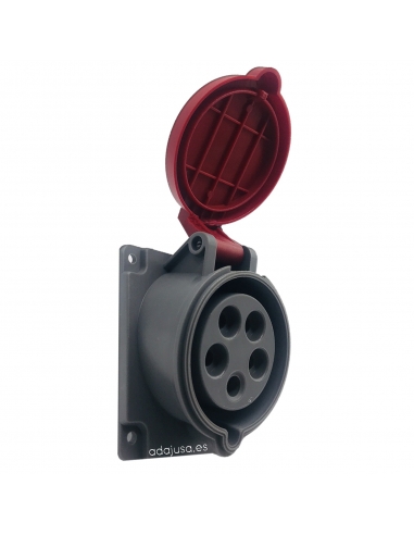 Toma de enchufe CEE-CETAC 32A 3P T empotrable ángulo 45º IP-44