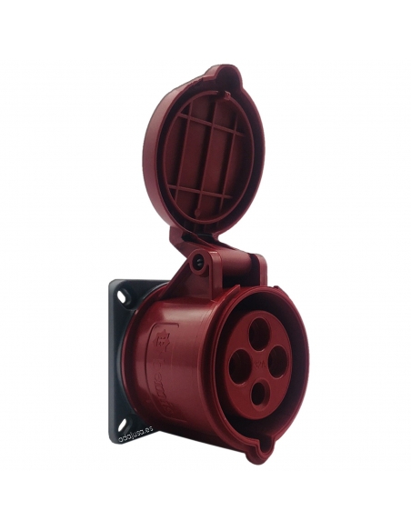 CEE-CETAC 32A 3P+N+T horizontal recessed IP-44 plug socket