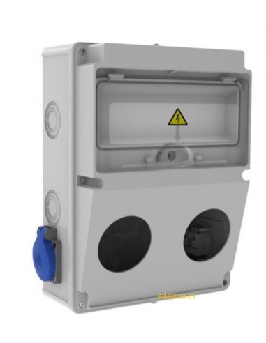 Caja distribución con enchufes BH2-2201-2020 10 módulos Bemis adajusa