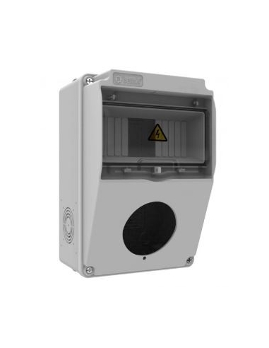 Caixa de tomada de energia 7 módulos 155x255x138mm usinado ABS sem halogênio IP44
