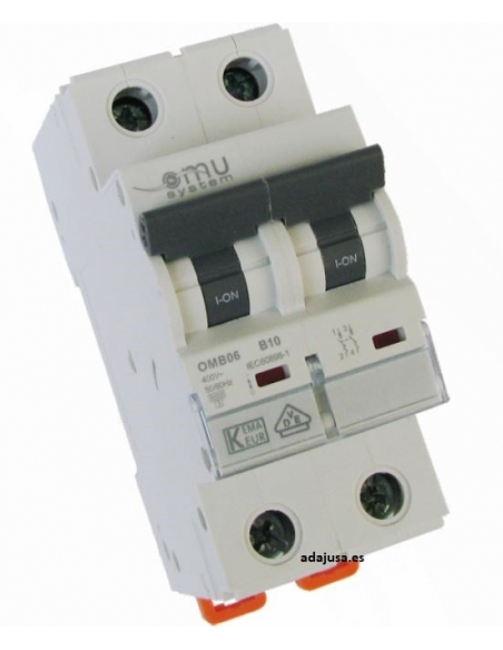 Magnetotérmico 2 polos 2A OMU adajusa OMB06202C