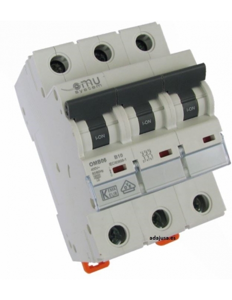 Magnetotérmico 3 polos 10A OMU adajusa OMB06310C