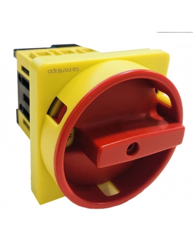 Disconnector switch 3 poles 25a full 67x67 red yellow with lock se giovenzana series