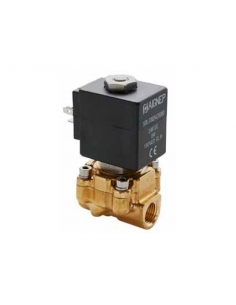 electroválvula fluidos 3/8 2/2 cerrada 24Vcc accionamiento combinado - ADAJUSA