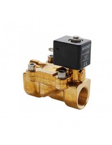 electroválvula fluidos 3/8 2/2 abierta 24Vcc accionamiento indirecto - ADAJUSA