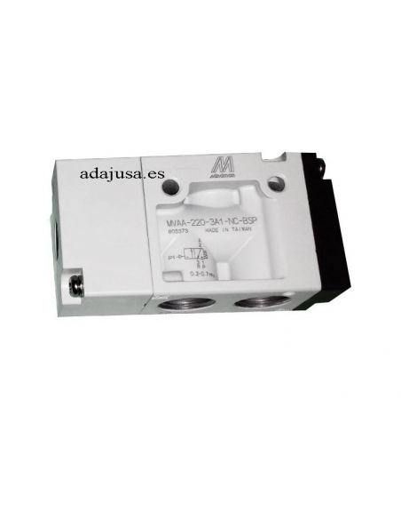 Closed monostable 1/4 3-way valve (NC) - Mindman - ADAJUSA